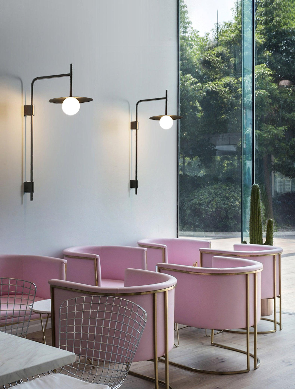 Swing Arm Wall Lamp Metal and Glass | Adjustable Articulated Design | Flexible Plug-In Lighting for Bedside and Living Room