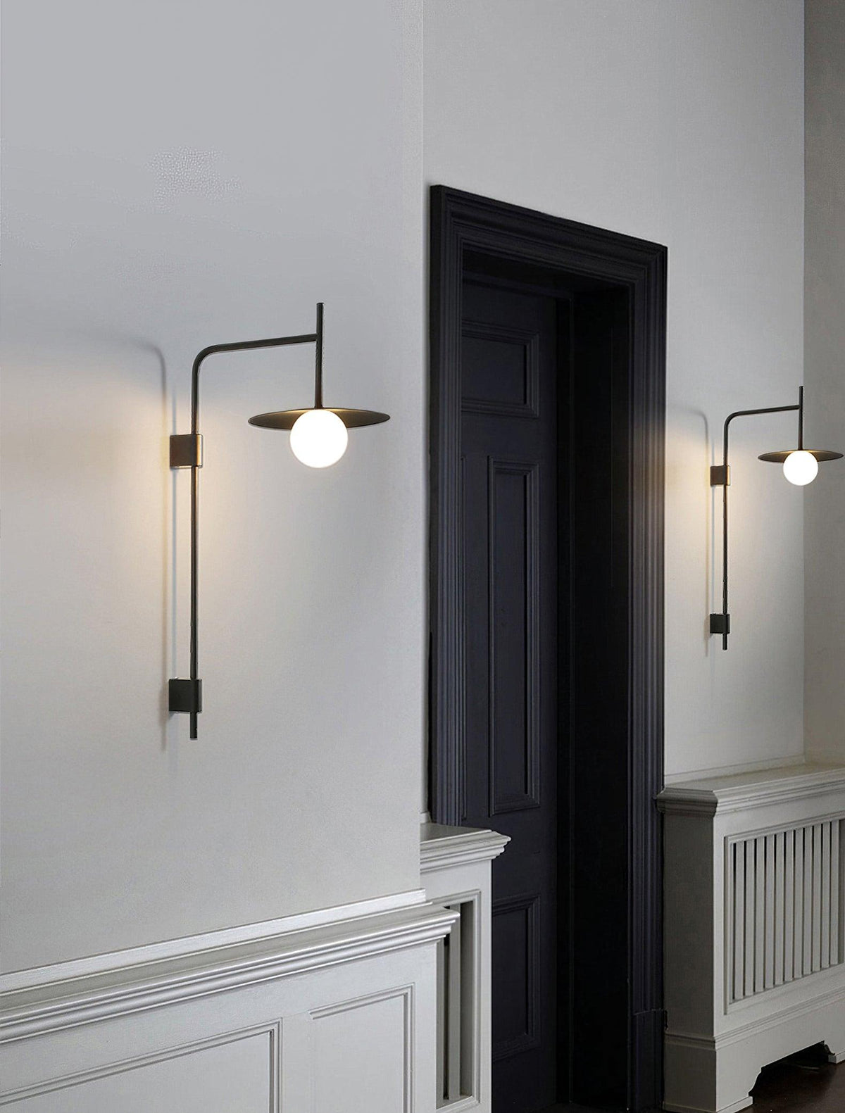 Swing Arm Wall Lamp Metal and Glass | Adjustable Articulated Design | Flexible Plug-In Lighting for Bedside and Living Room