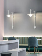 Swing Arm Wall Lamp Metal and Glass | Adjustable Articulated Design | Flexible Plug-In Lighting for Bedside and Living Room
