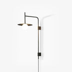 Swing Arm Wall Lamp Metal and Glass | Adjustable Articulated Design | Flexible Plug-In Lighting for Bedside and Living Room