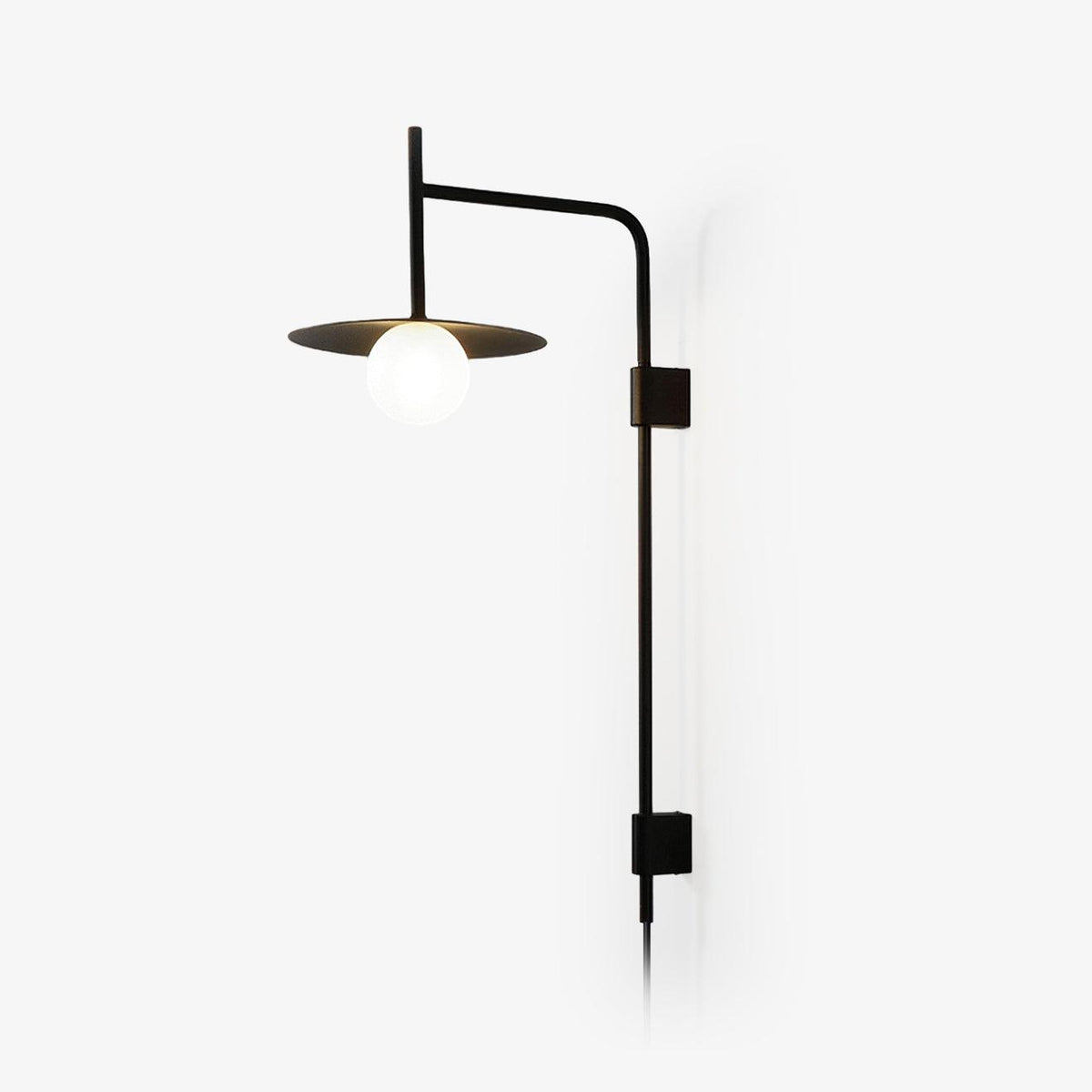 Swing Arm Wall Lamp Metal and Glass | Adjustable Articulated Design | Flexible Plug-In Lighting for Bedside and Living Room
