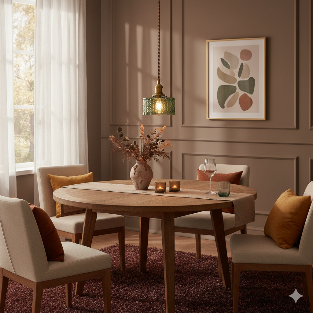 Japanese Brass Glass Pendant Light