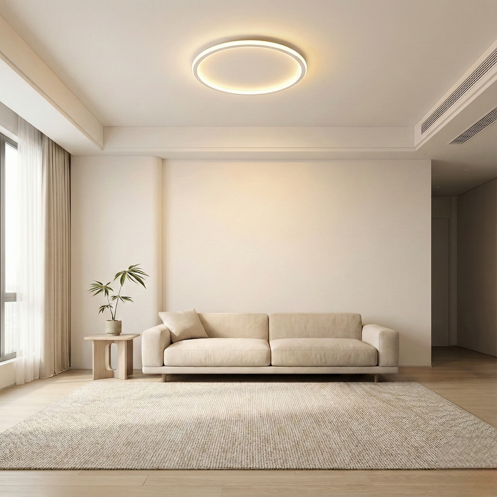 Mysaglobe Scandinavian Round Ceiling Lamp: Minimalist Illumination for Modern Interiors