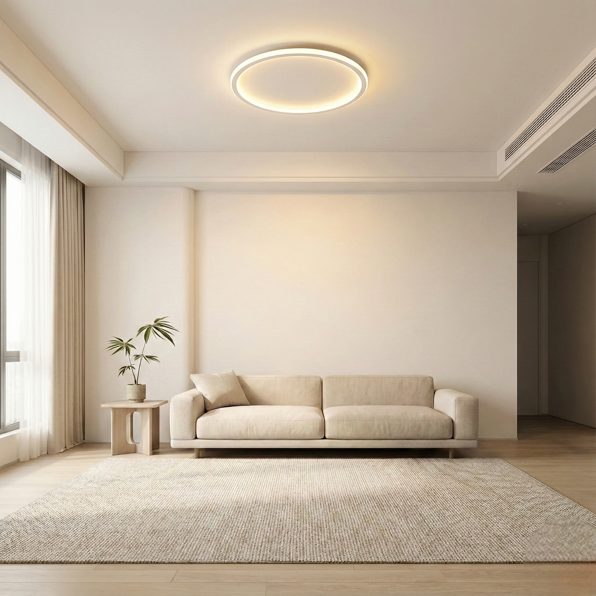 Mysaglobe Scandinavian Round Ceiling Lamp: Minimalist Illumination for Modern Interiors