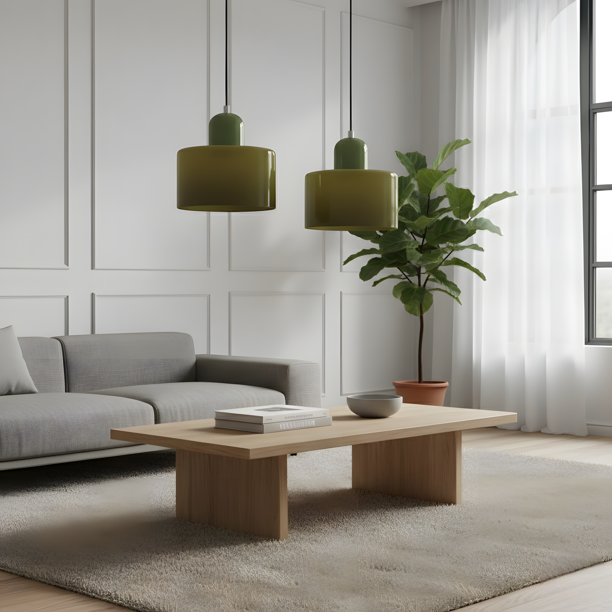 Creative Bauhaus Pendant Lamp – Two-Tone Geometric Suspension Light