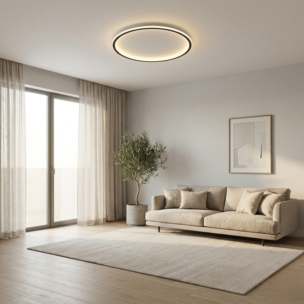 Mysaglobe Scandinavian Round Ceiling Lamp: Minimalist Illumination for Modern Interiors
