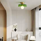French Bauhaus Ceiling Lamp – Geometric Glass Flush Mount Fixture