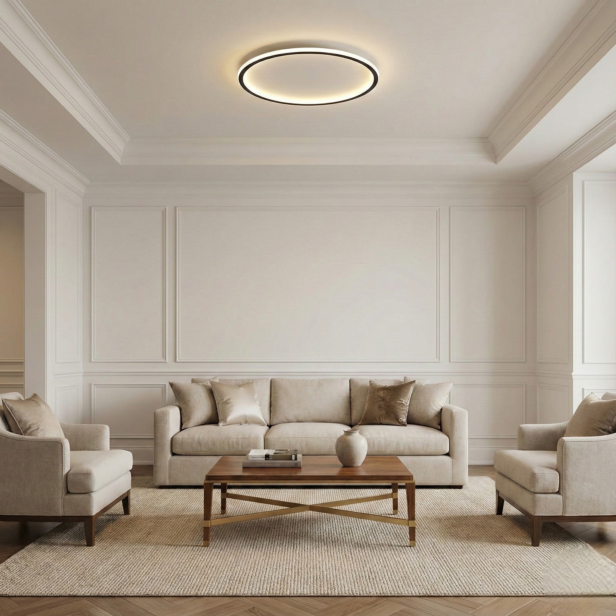 Mysaglobe Scandinavian Round Ceiling Lamp: Minimalist Illumination for Modern Interiors