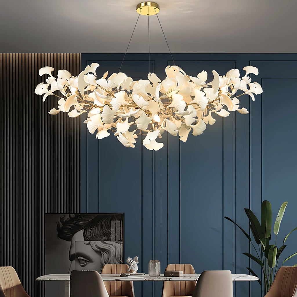 Ginkgo Leaf Chandelier – Sculptural Nature Inspired Luxury Statement Design