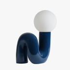 Ambient Table Lamp Glass and Resin | Sculpted Base Design | Soft Calming Glow for Relaxing Living Spaces and Bedrooms