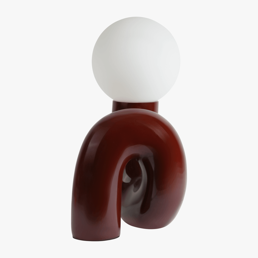 Ambient Table Lamp Glass and Resin | Sculpted Base Design | Soft Calming Glow for Relaxing Living Spaces and Bedrooms