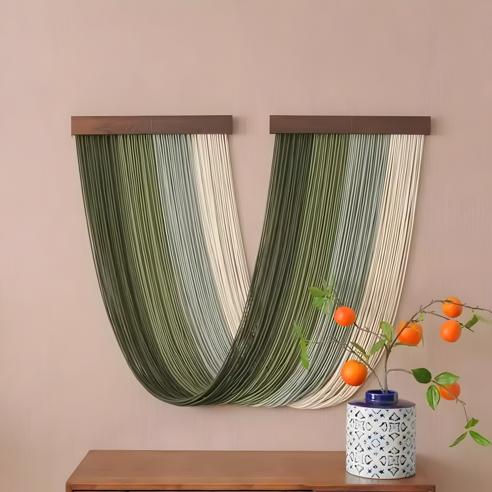 Bohemian Fiber Wall Hanging Handmade Textile Wall Art Modern Tapestry Decor