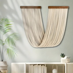 Bohemian Fiber Wall Hanging Handmade Textile Wall Art Modern Tapestry Decor