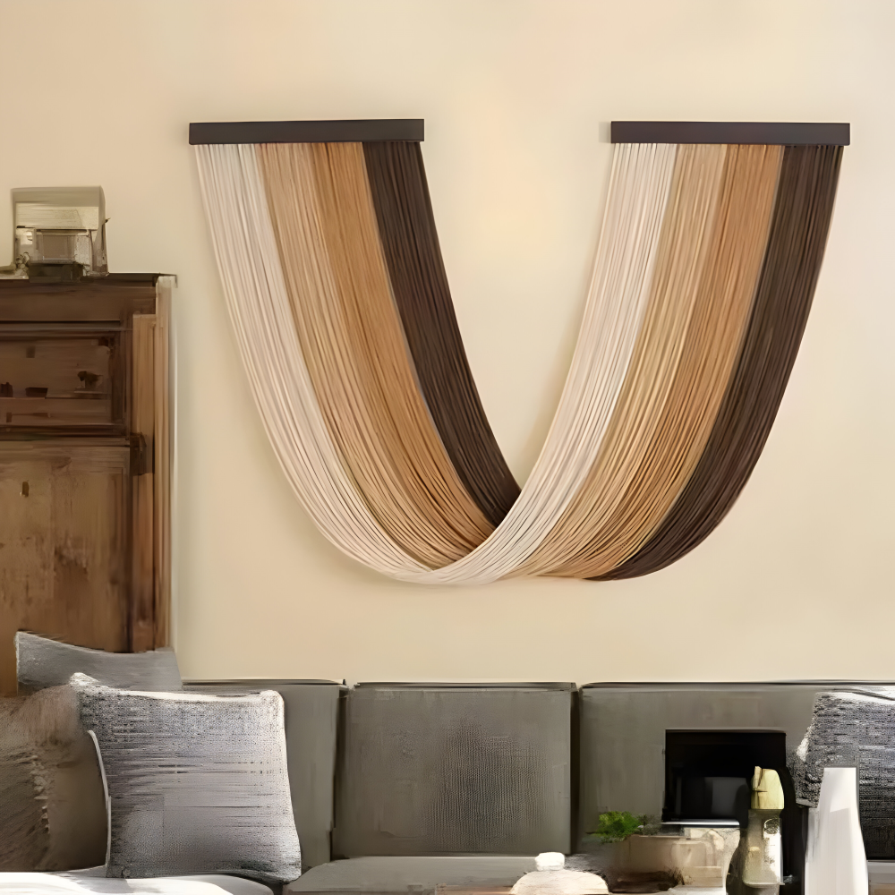 Bohemian Fiber Wall Hanging Handmade Textile Wall Art Modern Tapestry Decor