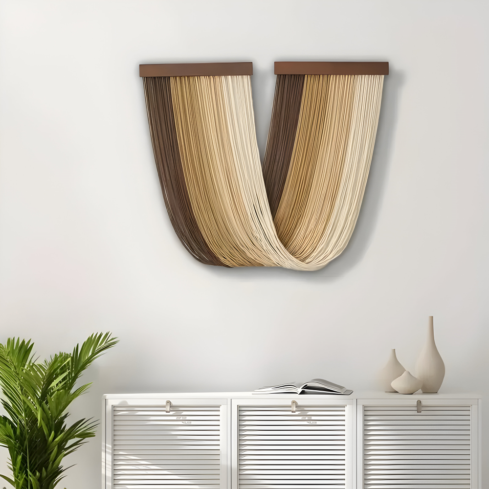 Bohemian Fiber Wall Hanging Handmade Textile Wall Art Modern Tapestry Decor