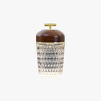 Portable Lamp Metal Wood and Crystal Glass | Integrated LED Touch Control | 2000mAh Battery for Cordless Ambient Lighting