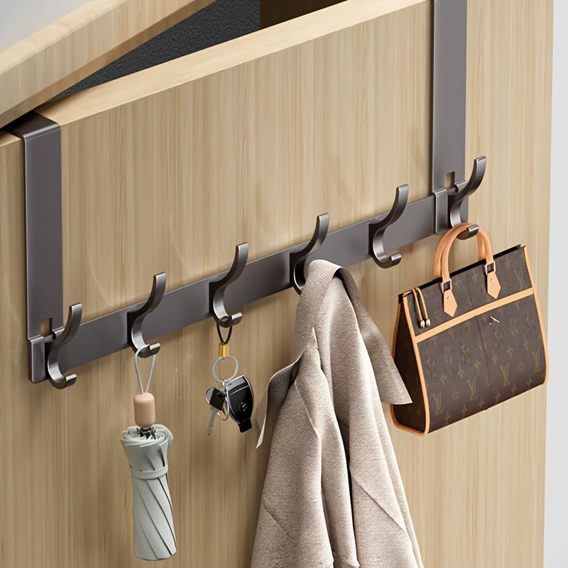 Over-the-Door Hook Aluminium | No-Drill Hanger for Coats and Towels | Space-Saving Home Organization Solutions for Interiors