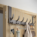 Over-the-Door Hook Aluminium | No-Drill Hanger for Coats and Towels | Space-Saving Home Organization Solutions for Interiors