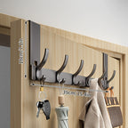 Over-the-Door Hook Aluminium | No-Drill Hanger for Coats and Towels | Space-Saving Home Organization Solutions for Interiors
