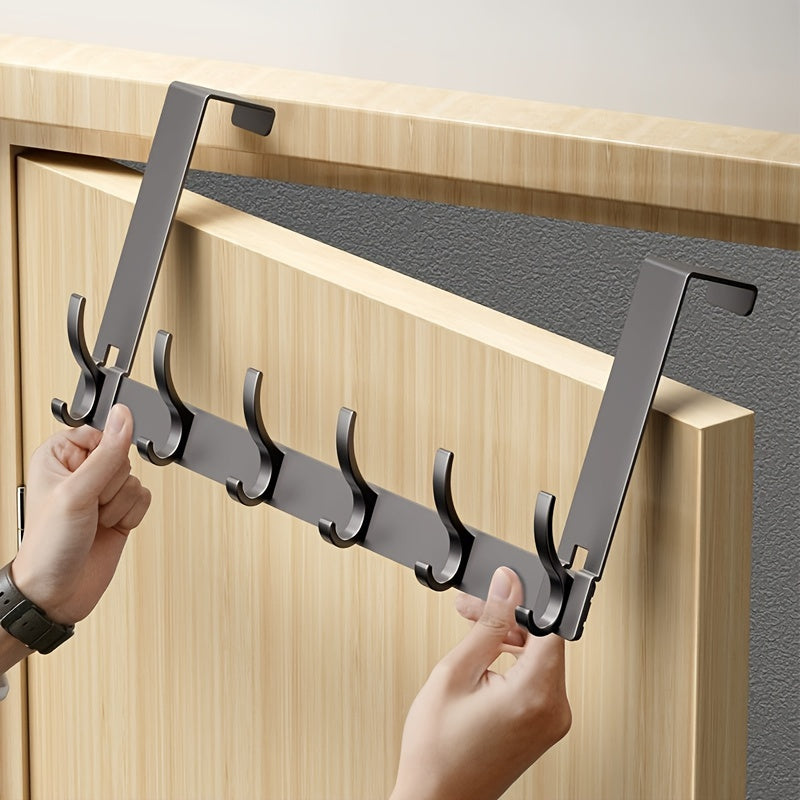 Over-the-Door Hook Aluminium | No-Drill Hanger for Coats and Towels | Space-Saving Home Organization Solutions for Interiors