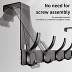 Over-the-Door Hook Aluminium | No-Drill Hanger for Coats and Towels | Space-Saving Home Organization Solutions for Interiors