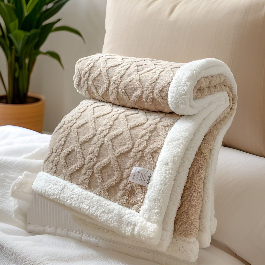 Fleece Blanket 100% Polyester Double-Sided | Thick Ultra-Soft Material | Maximum Winter Warmth and Thermal Insulation