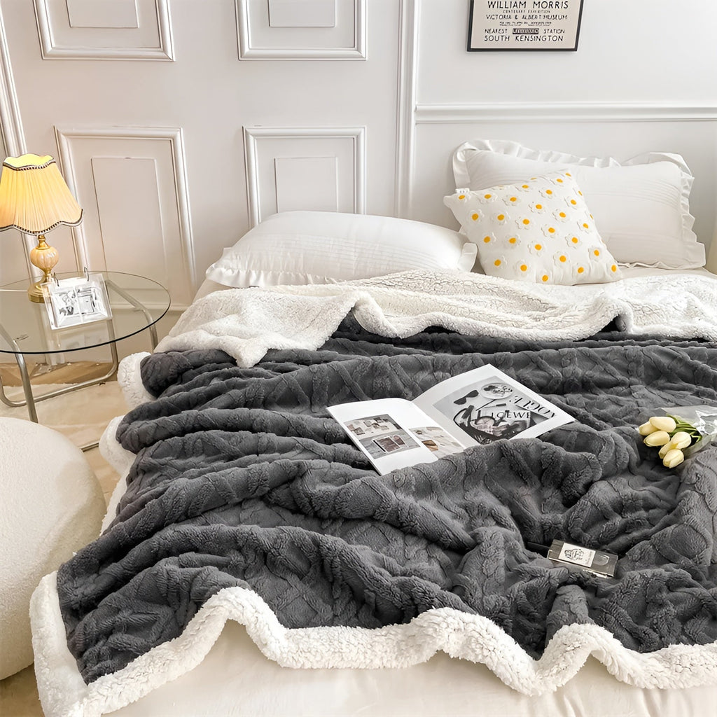 Fleece Blanket 100% Polyester Double-Sided | Thick Ultra-Soft Material | Maximum Winter Warmth and Thermal Insulation