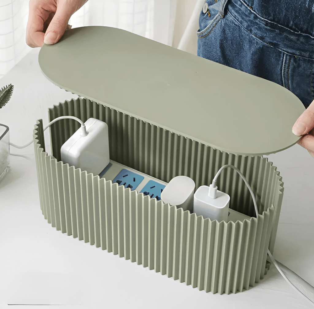 Minimalist Macaron-Style Cable Management Box