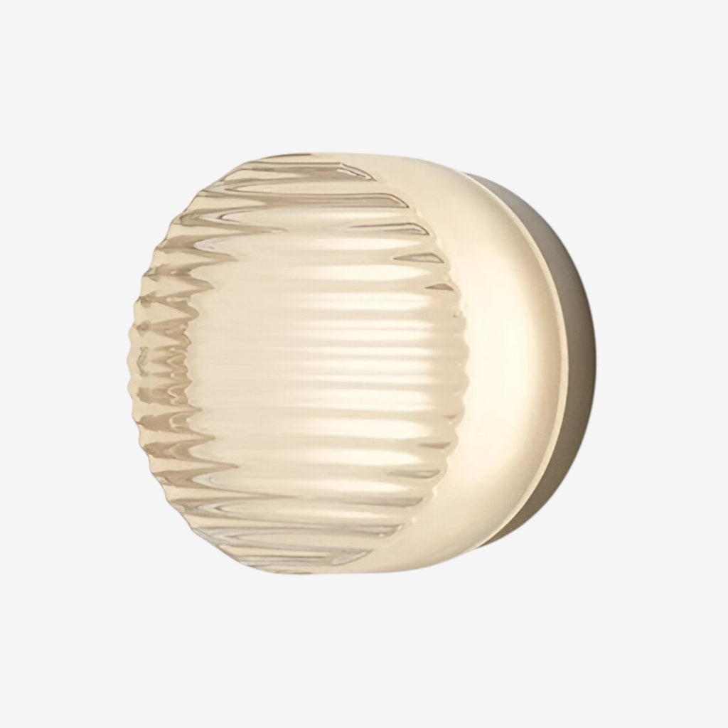 Round Wall Lamp – Amber Glass Minimalist Modern Accent Lighting