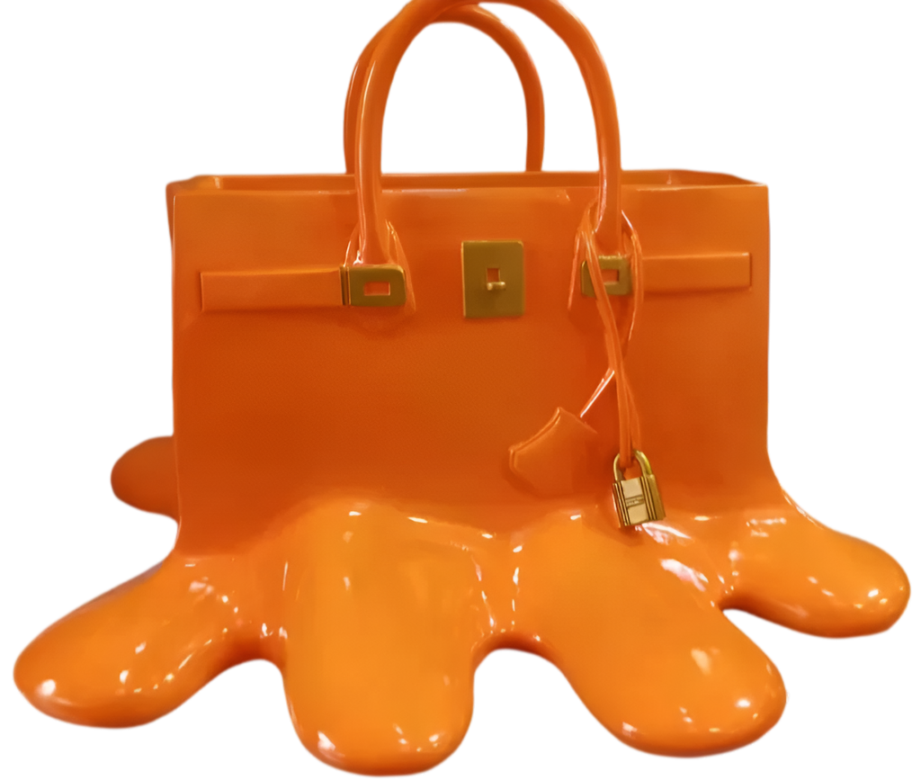 Designer Handbag Vase Sculptural Resin Flower Vase Modern Fashion Inspired Decor Piece