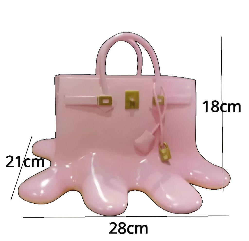 Designer Handbag Vase Sculptural Resin Flower Vase Modern Fashion Inspired Decor Piece
