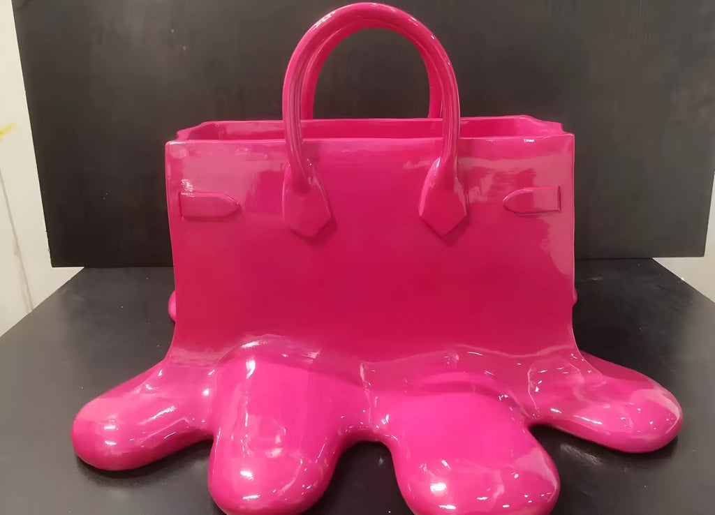 Designer Handbag Vase Sculptural Resin Flower Vase Modern Fashion Inspired Decor Piece