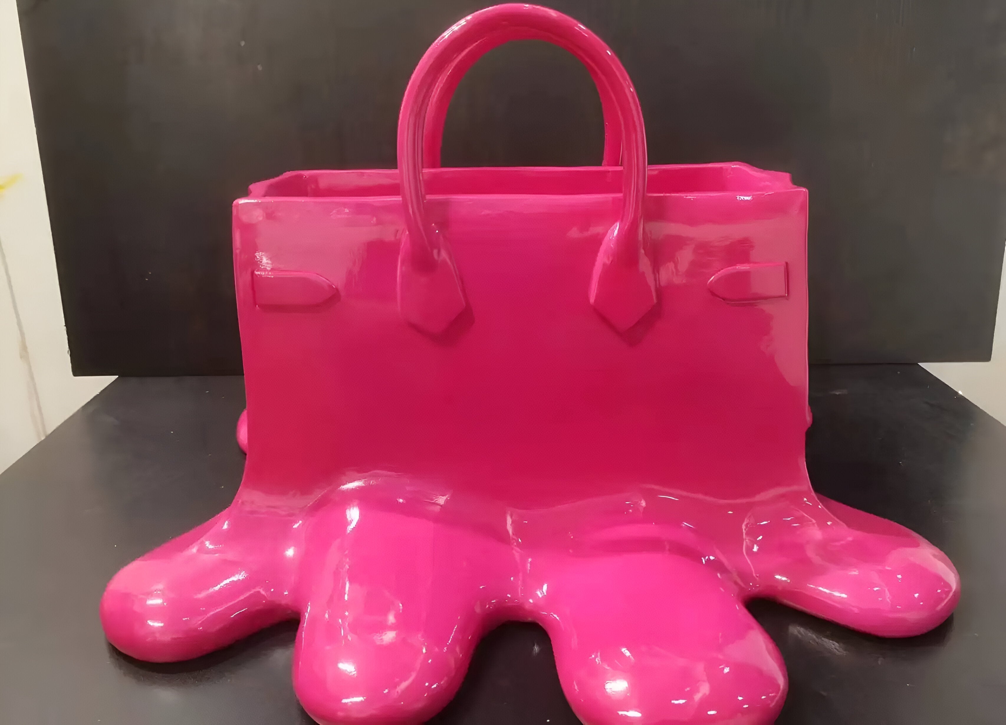 Designer Handbag Vase Sculptural Resin Flower Vase Modern Fashion Inspired Decor Piece