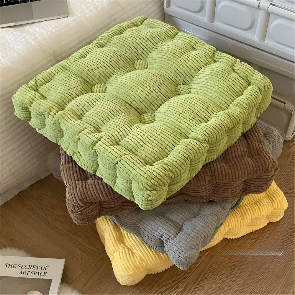 Tufted Floor Cushion Corduroy Meditation Pillow Plush Lounge Seat Pad
