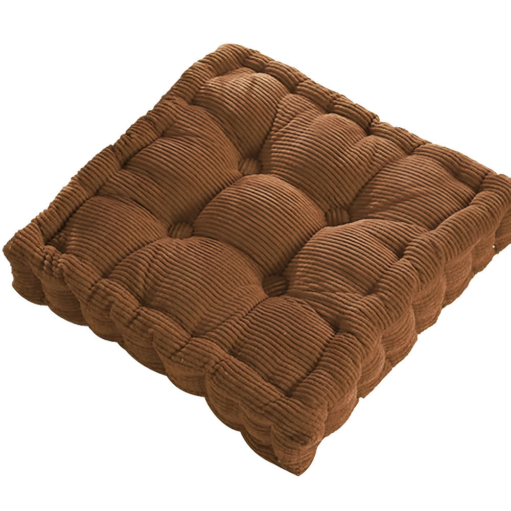 Tufted Floor Cushion Corduroy Meditation Pillow Plush Lounge Seat Pad