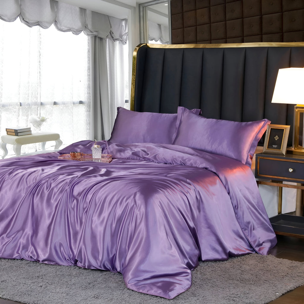 Silky Smooth Duvet Cover Set Cooling Satin Bedding Collection