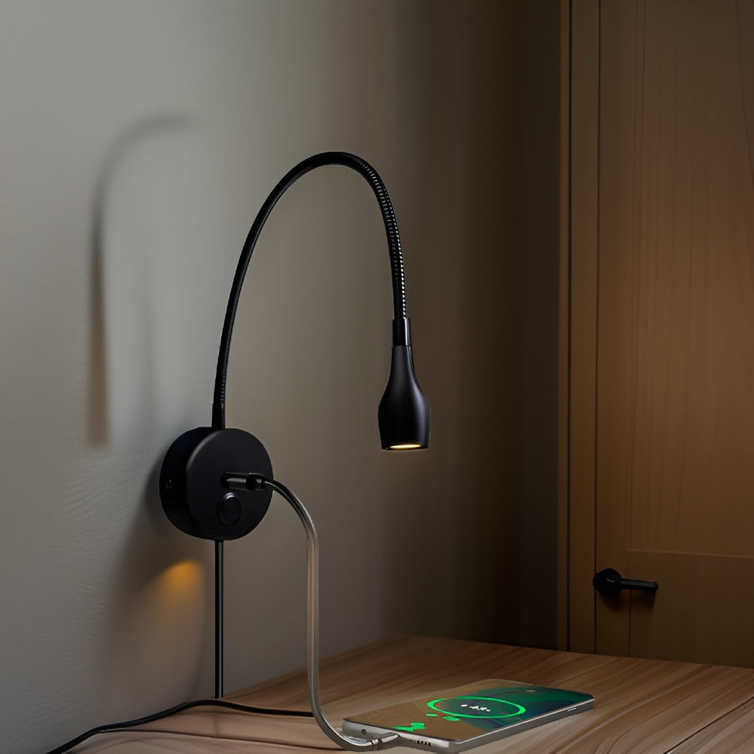 Wall Lamp with Dimmable Touch Control | Flexible Adjustable Arm for Reading | Energy-Efficient LED for Modern Interiors