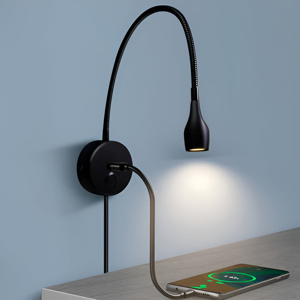 Wall Lamp with Dimmable Touch Control | Flexible Adjustable Arm for Reading | Energy-Efficient LED for Modern Interiors