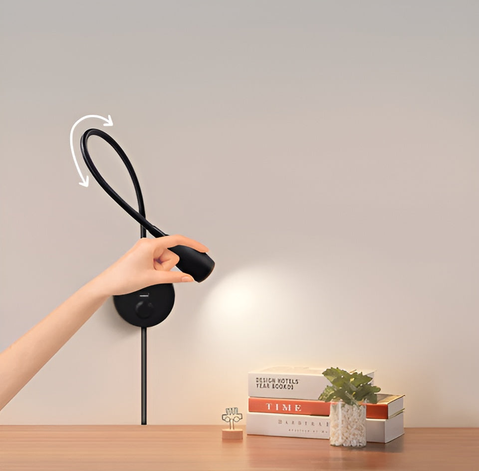 Wall Lamp with Dimmable Touch Control | Flexible Adjustable Arm for Reading | Energy-Efficient LED for Modern Interiors