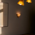 Wall Sconce Stained Glass Iron Shell Design | Retro Art Deco Style | Flicker-Free LED Warm Ambient Lighting for Bedrooms