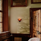 Wall Sconce Stained Glass Iron Shell Design | Retro Art Deco Style | Flicker-Free LED Warm Ambient Lighting for Bedrooms