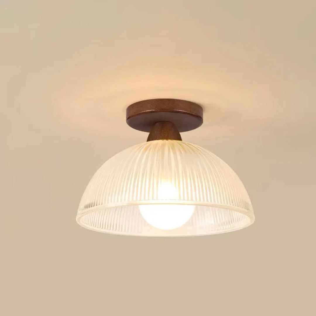Minimalist Ribbed Glass Ceiling Light