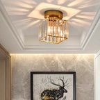 Crystal Metal Cube Ceiling Light