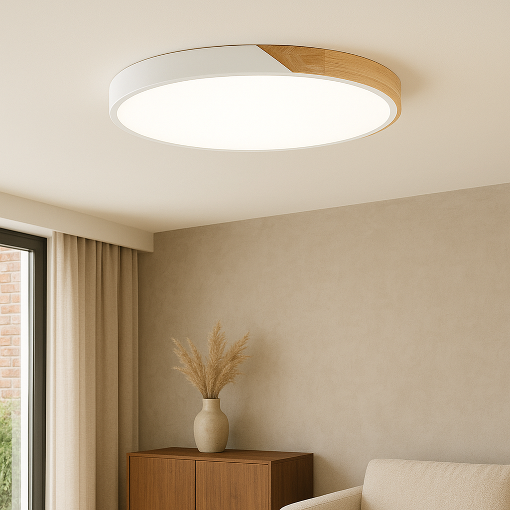 Wood Ceiling Lamp – Scandinavian Minimalist Natural Finish Design