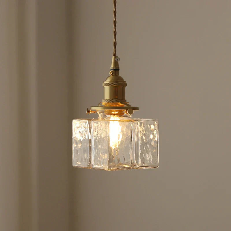 Vintage Textured Glass Pendant Light