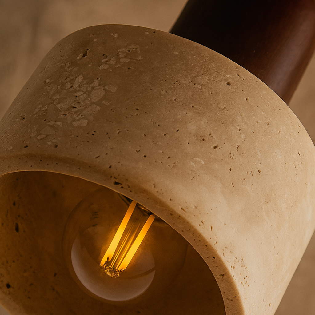 Travertine Stone Pendant Lamp – Modern Design