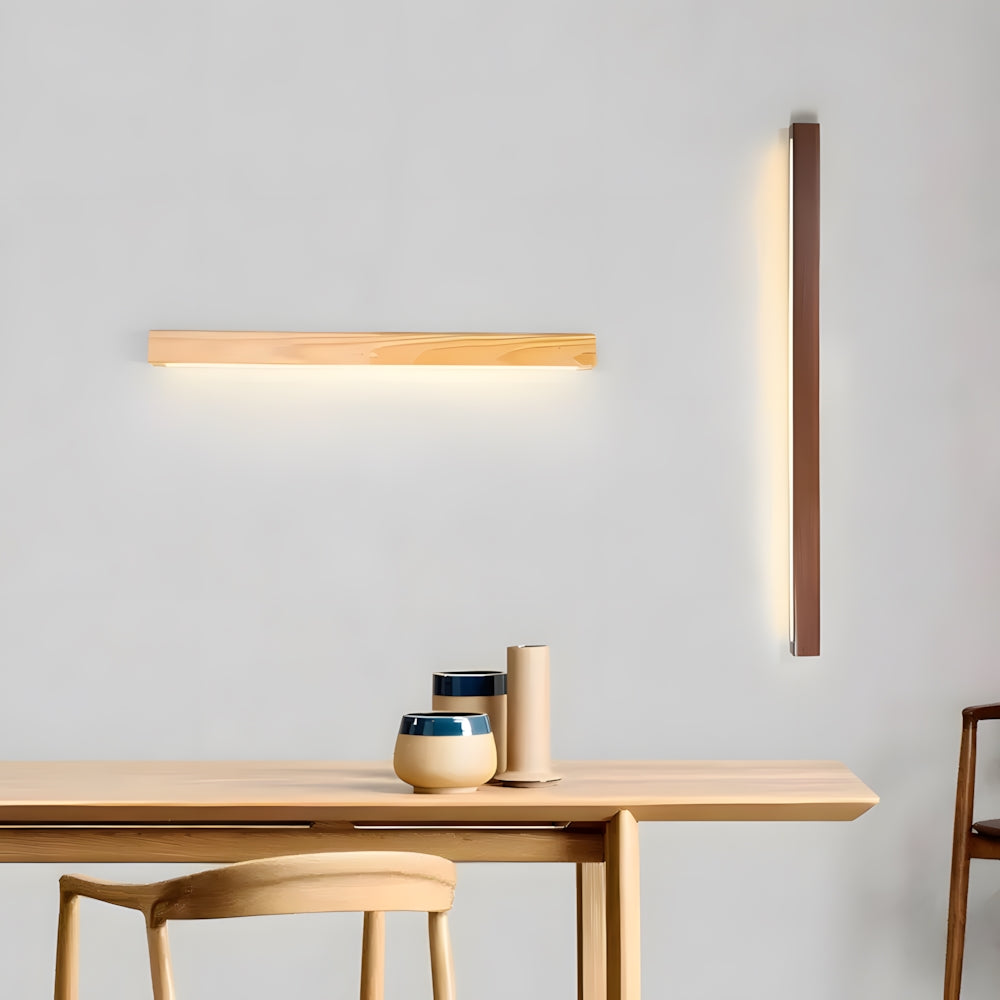 Nordic Wooden Linear Wall Light