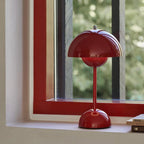 Cordless LED Table Lamp Metal Dome | USB Rechargeable Battery | Portable Ambient Lighting for Bedside and Reading Desk