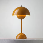 Cordless LED Table Lamp Metal Dome | USB Rechargeable Battery | Portable Ambient Lighting for Bedside and Reading Desk