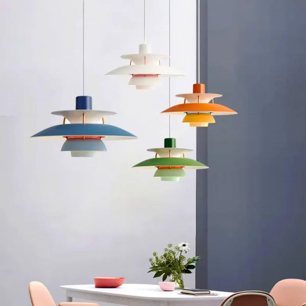 Contemporary Layered Metal Pendant Light